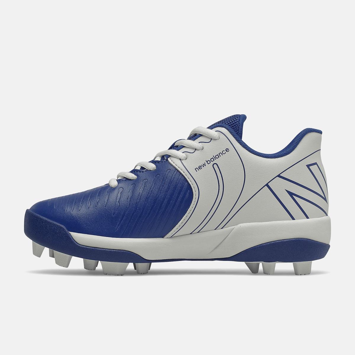 Cleats | Kids New Balance 4040 V6 Rubber Molded Royal With White