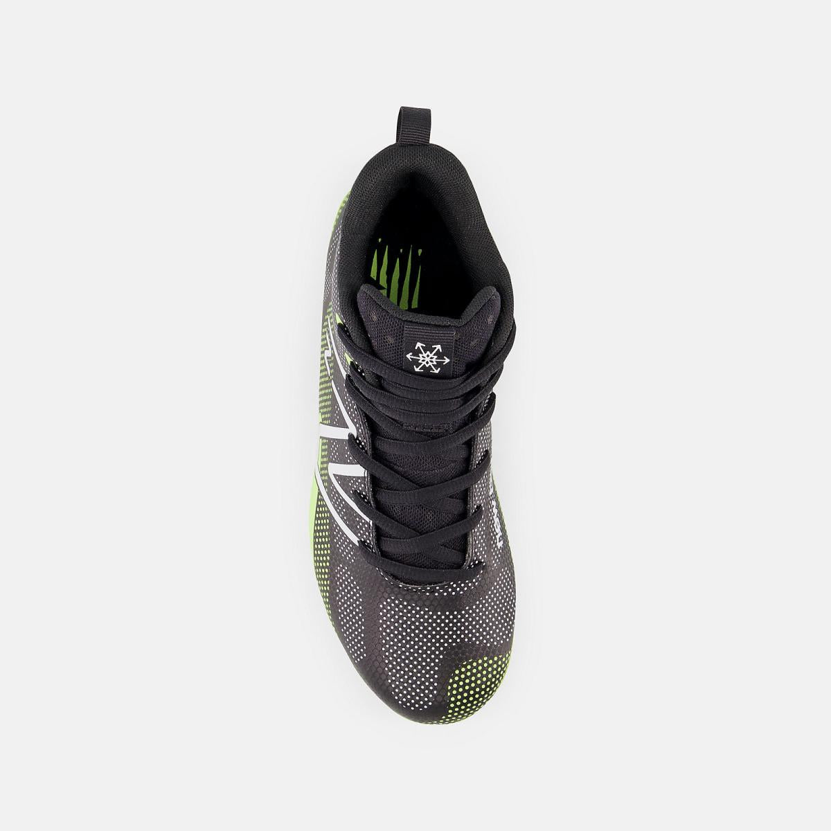 Cleats | Kids New Balance FreezeLX V4 Jr Black With Hi-lite And White