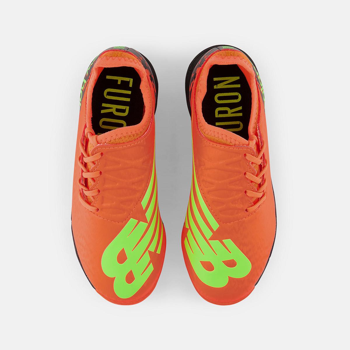 Cleats | Kids New Balance Furon V7 Dispatch Junior TF Neon Dragonfly With Black And Coloro Green