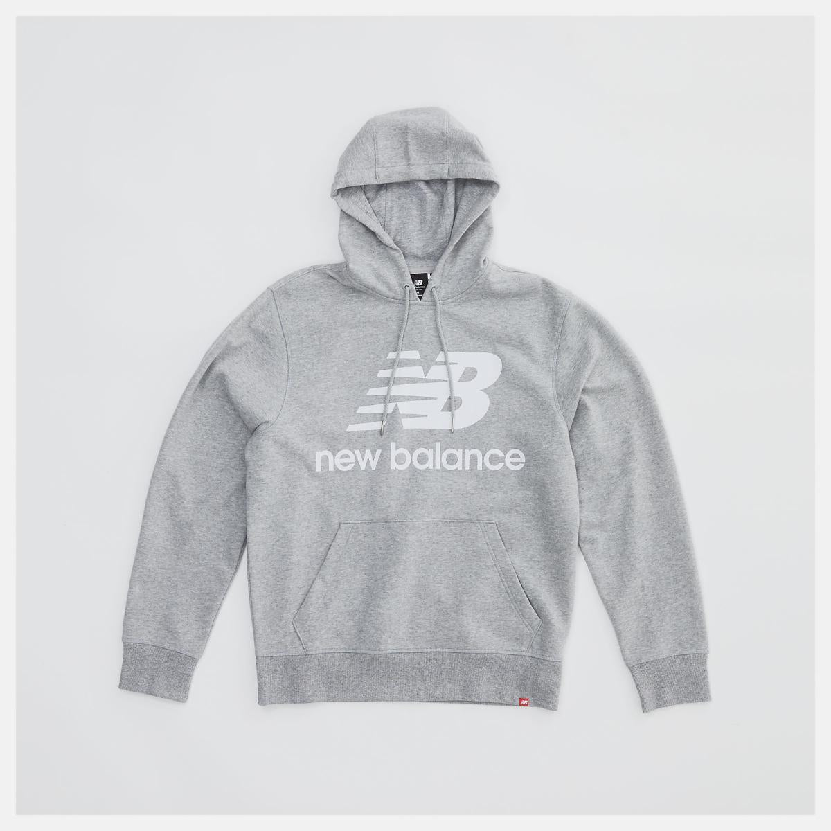 Hoodies &amp; Sweatshirts | Men New Balance NB Essentials Pullover Hoodie Athletic Grey