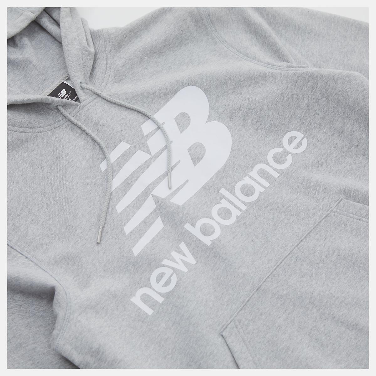 Hoodies &amp; Sweatshirts | Men New Balance NB Essentials Pullover Hoodie Athletic Grey
