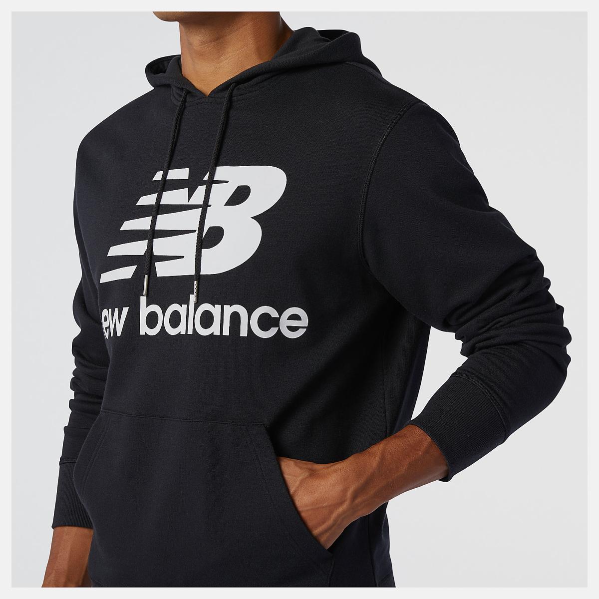 Hoodies &amp; Sweatshirts | Men New Balance NB Essentials Pullover Hoodie Black