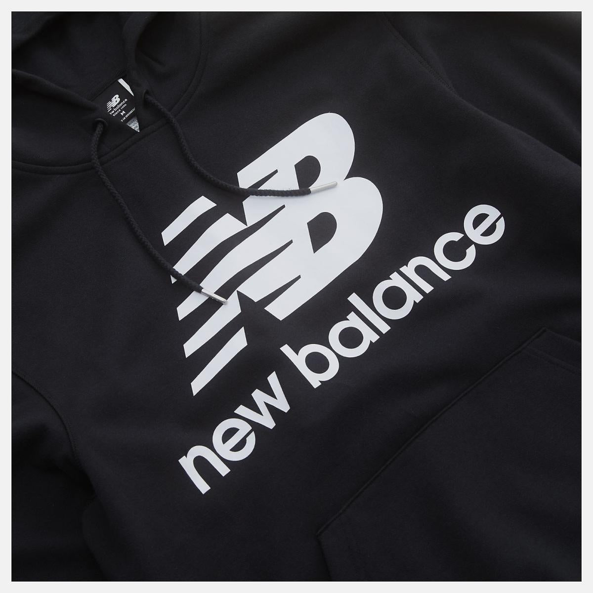 Hoodies &amp; Sweatshirts | Men New Balance NB Essentials Pullover Hoodie Black