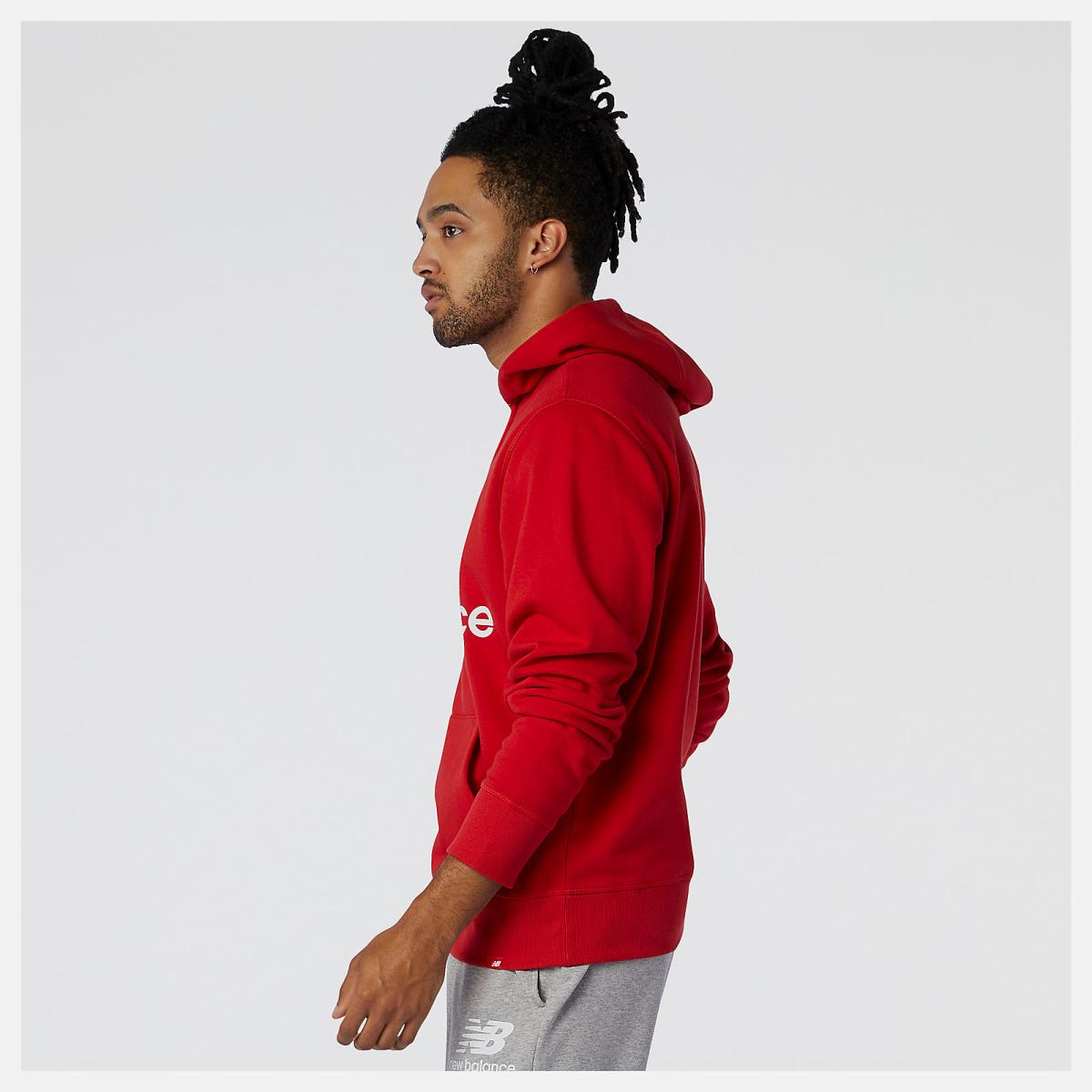 Hoodies &amp; Sweatshirts | Men New Balance NB Essentials Pullover Hoodie Team Red Inline