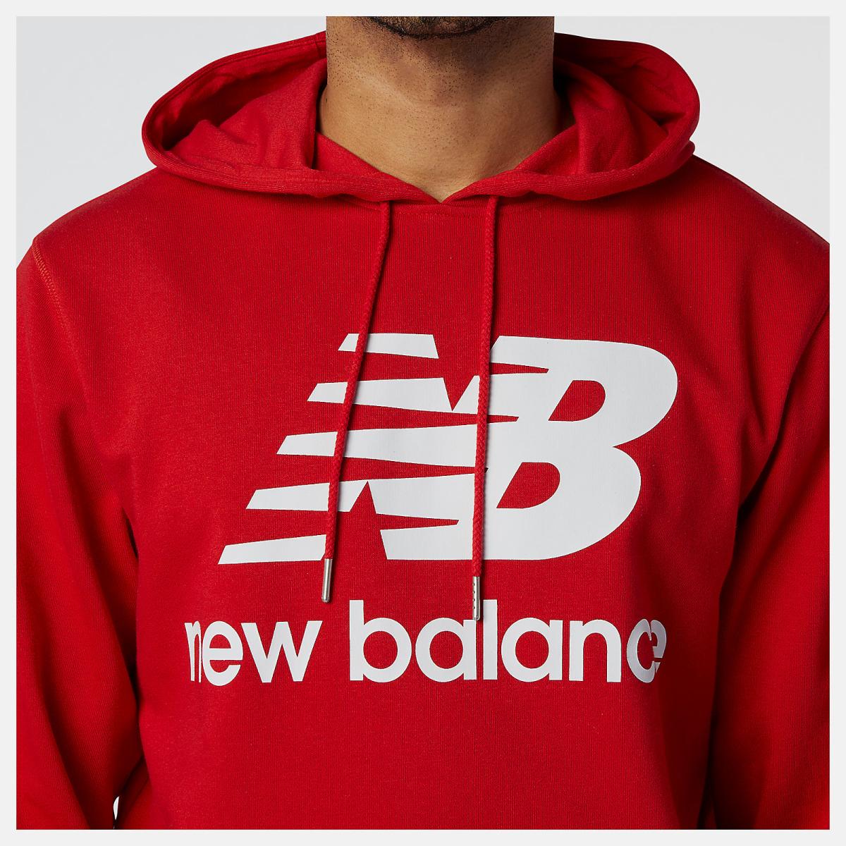 Hoodies &amp; Sweatshirts | Men New Balance NB Essentials Pullover Hoodie Team Red Inline