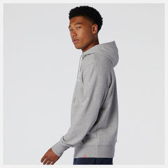 Hoodies &amp; Sweatshirts | Men New Balance NB Essentials Stacked Full Zip Hoodie Athletic Grey