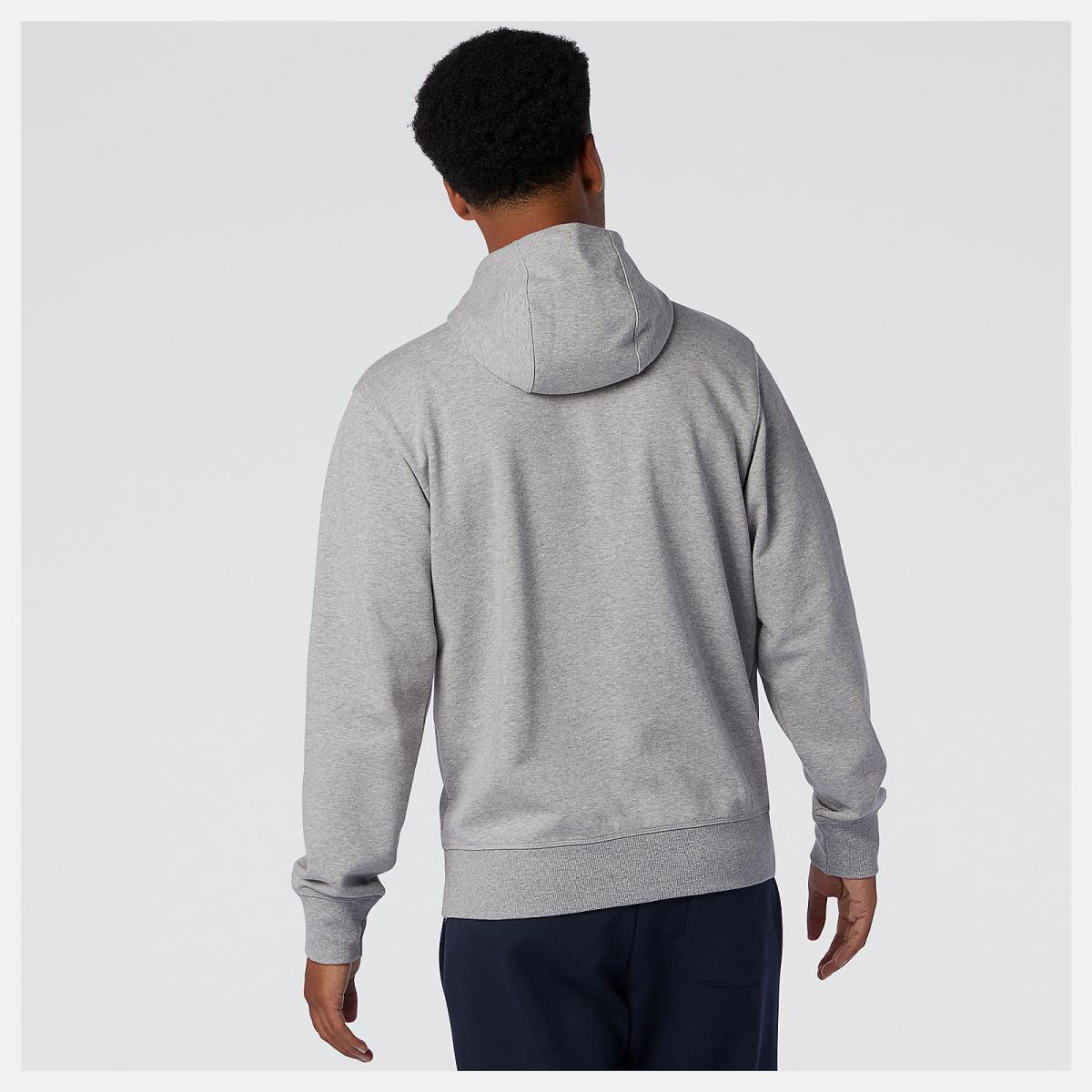 Hoodies &amp; Sweatshirts | Men New Balance NB Essentials Stacked Full Zip Hoodie Athletic Grey