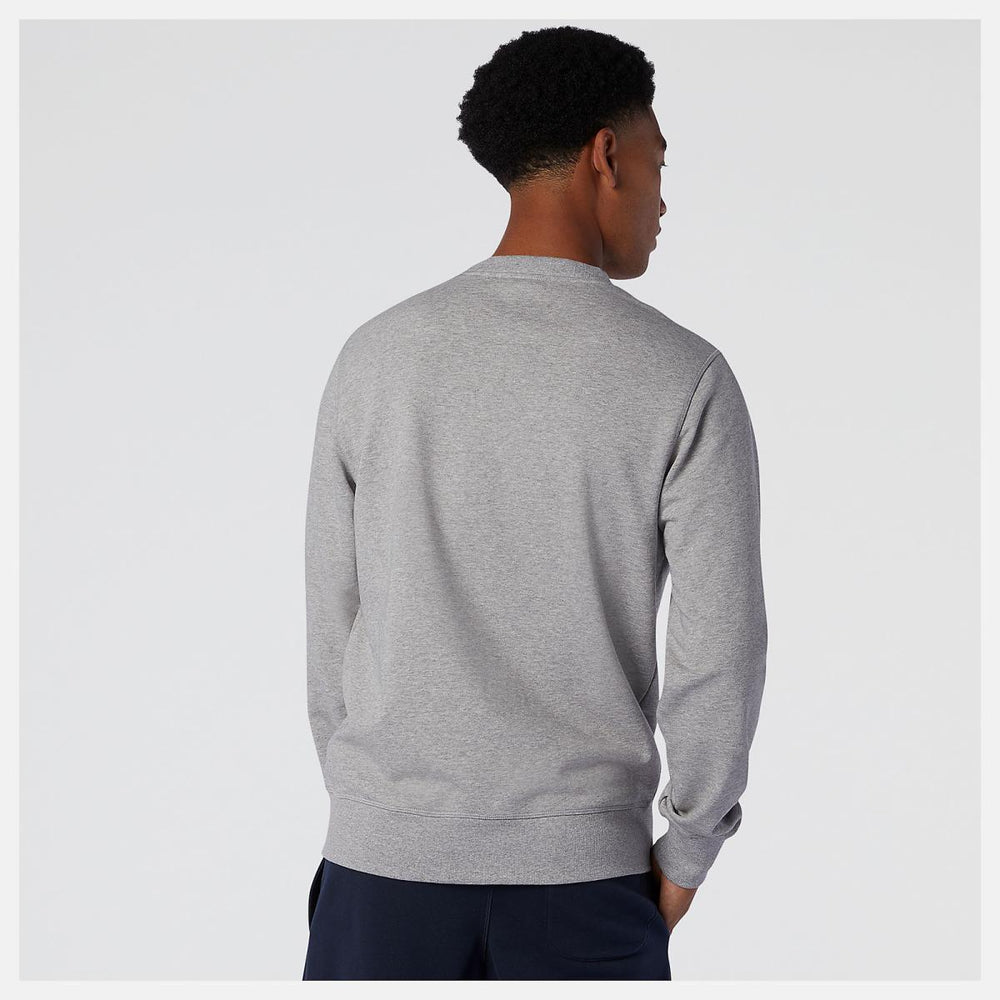 Hoodies &amp; Sweatshirts | Men New Balance NB Essentials Stacked Logo Crew Athletic Grey