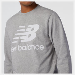 Hoodies &amp; Sweatshirts | Men New Balance NB Essentials Stacked Logo Crew Athletic Grey