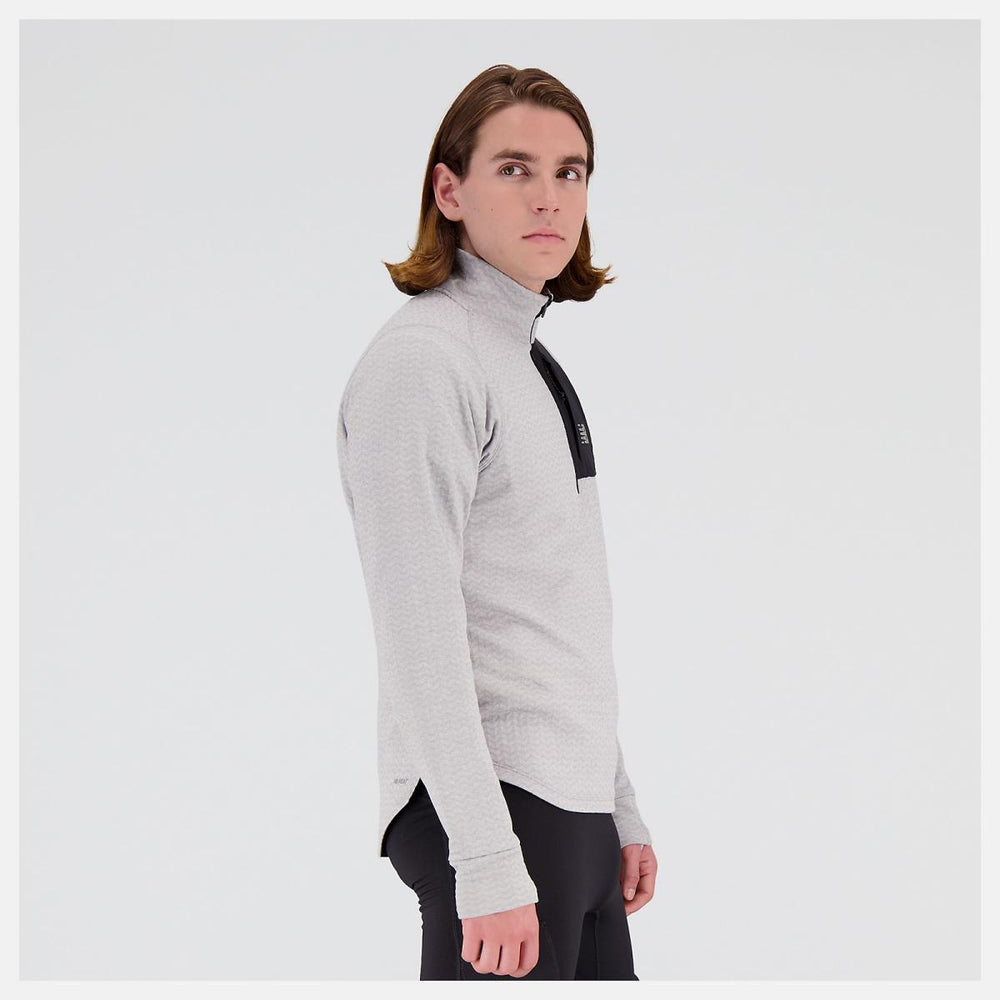 Hoodies &amp; Sweatshirts | Men New Balance NB Heat Grid Half Zip Athletic Grey