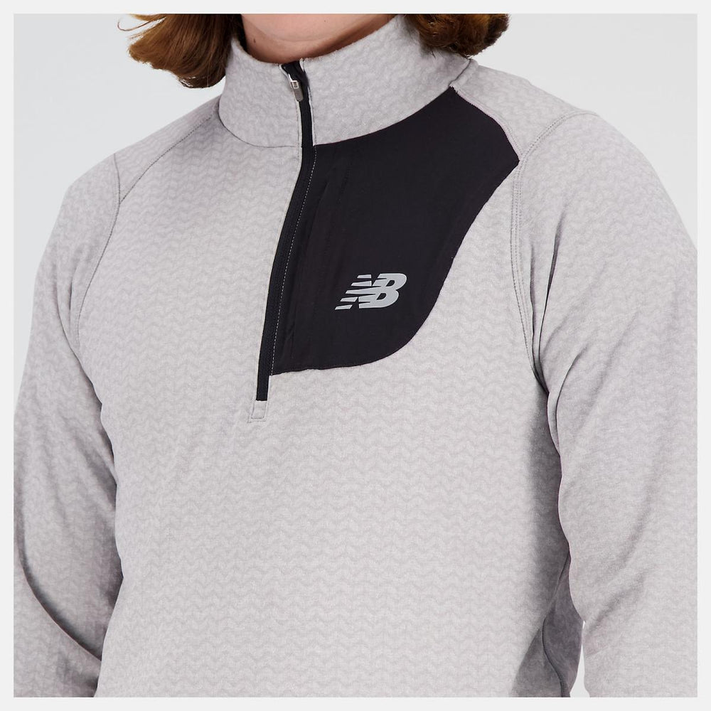 Hoodies &amp; Sweatshirts | Men New Balance NB Heat Grid Half Zip Athletic Grey