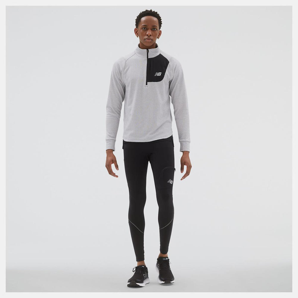 Hoodies &amp; Sweatshirts | Men New Balance NB Heat Grid Half Zip Athletic Grey