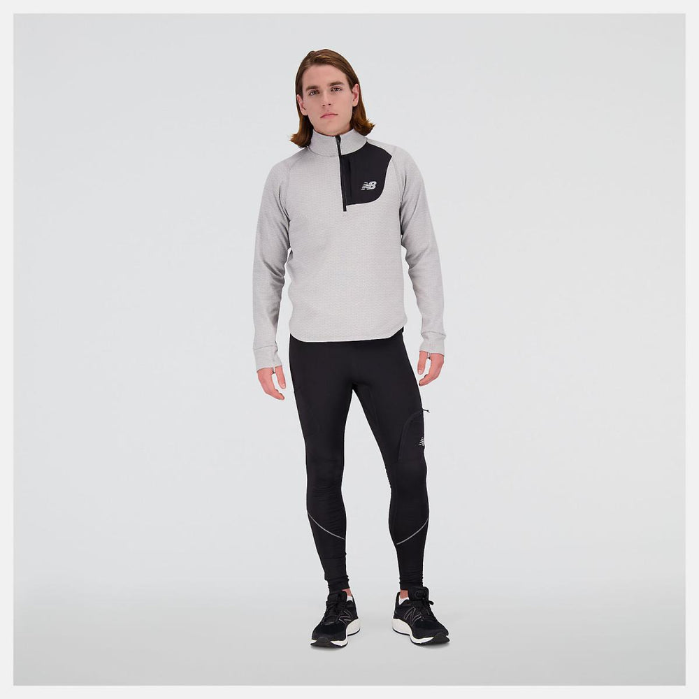 Hoodies &amp; Sweatshirts | Men New Balance NB Heat Grid Half Zip Athletic Grey