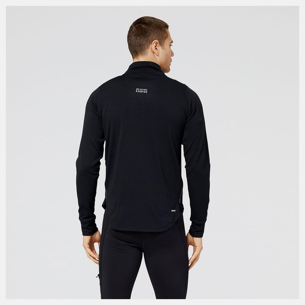 Hoodies &amp; Sweatshirts | Men New Balance NB Heat Grid Half Zip Black