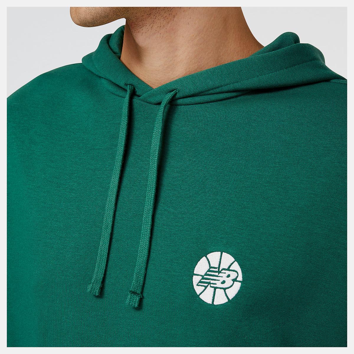 Hoodies &amp; Sweatshirts | Men New Balance NB Hoops Fundamentals Hoodie Team Forest Green