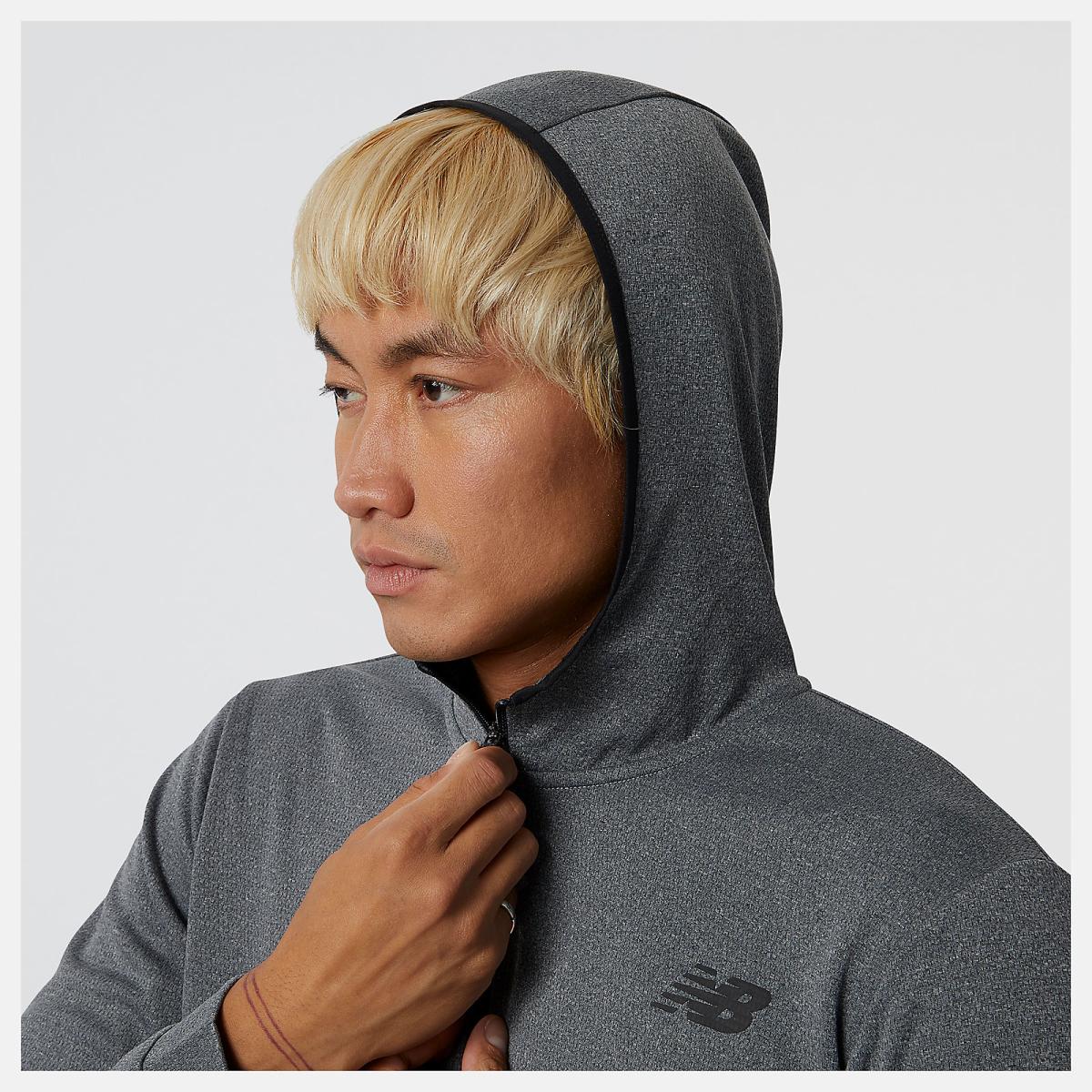 Hoodies &amp; Sweatshirts | Men New Balance Tenacity Hooded 1/4 Zip Light Aluminum