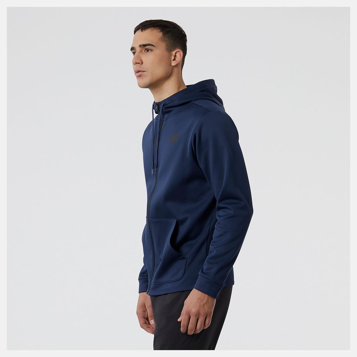 Hoodies &amp; Sweatshirts | Men New Balance Tenacity Performance Fleece Full Zip Hoodie Natural Indigo