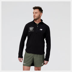 Hoodies &amp; Sweatshirts | Men New Balance United Airlines NYC Half NB Heat Grid Half Zip Black