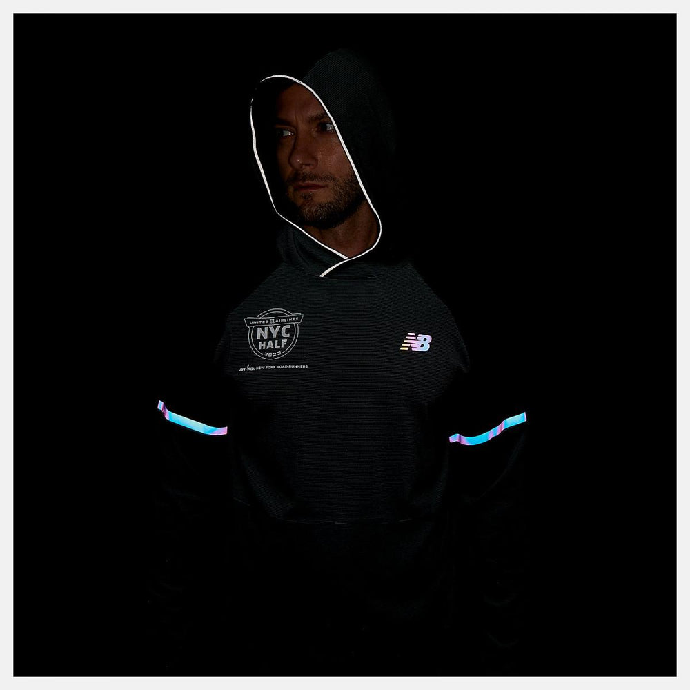 Hoodies &amp; Sweatshirts | Men New Balance United Airlines NYC Half Q Speed Shift Hoodie Black