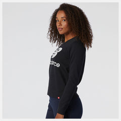 Hoodies &amp; Sweatshirts | Women New Balance NB Essentials Crew Fleece Black