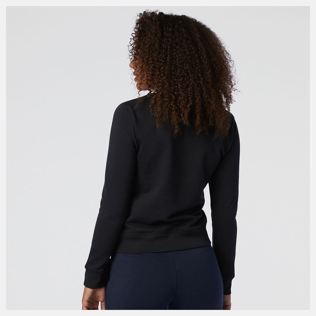 Hoodies &amp; Sweatshirts | Women New Balance NB Essentials Crew Fleece Black