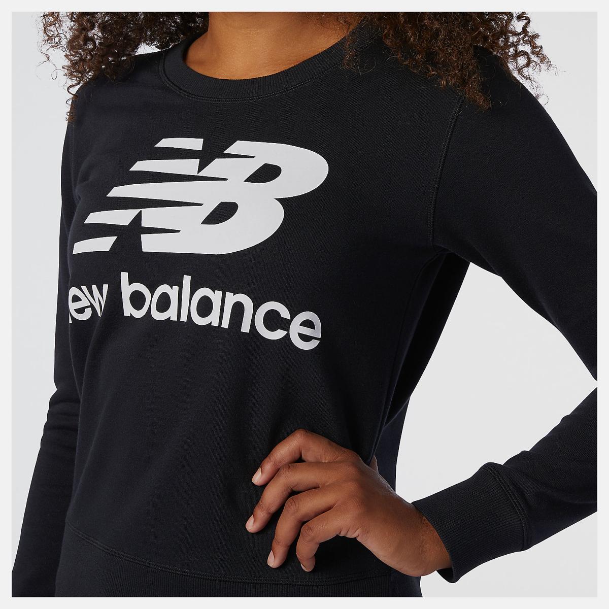 Hoodies &amp; Sweatshirts | Women New Balance NB Essentials Crew Fleece Black