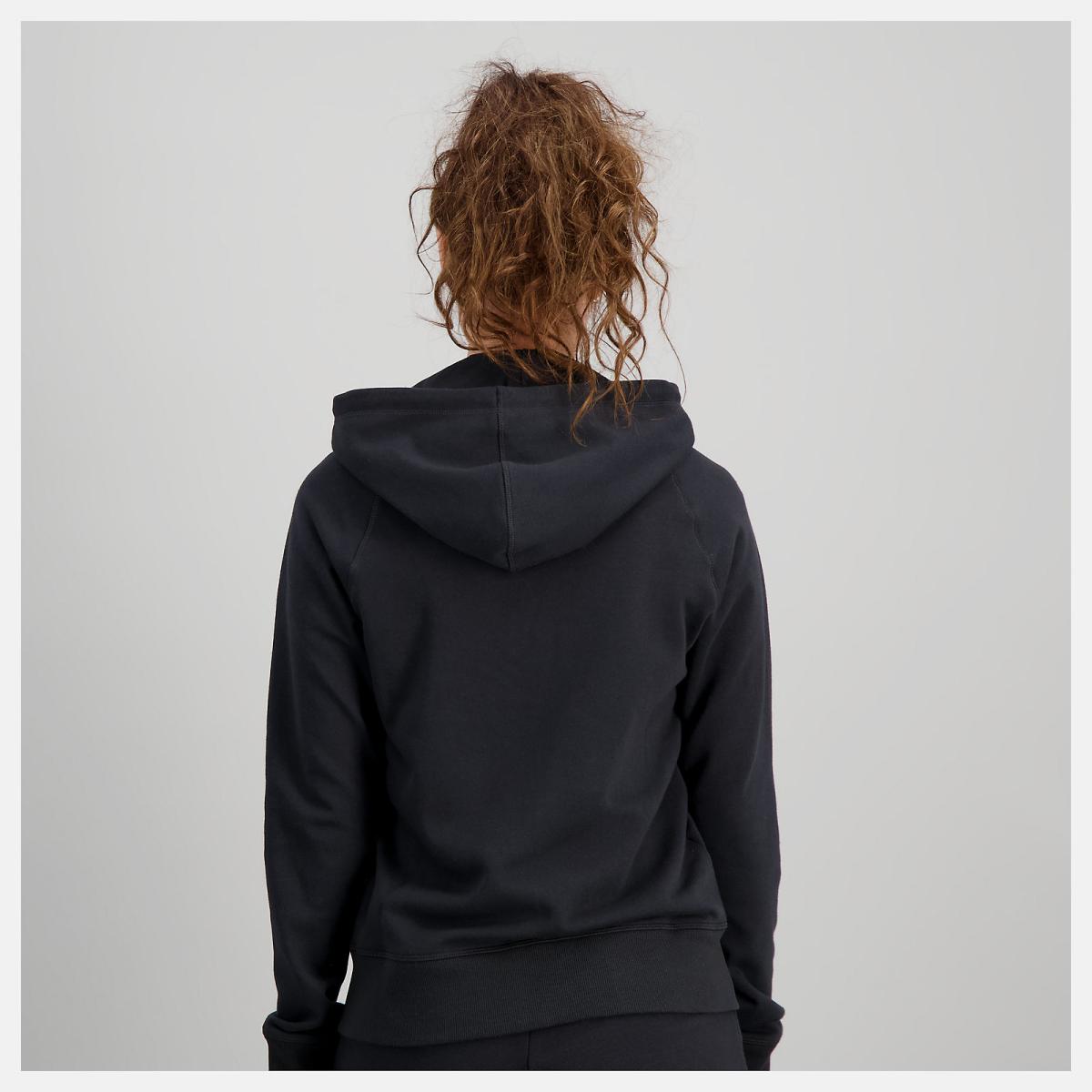 Hoodies &amp; Sweatshirts | Women New Balance NB Essentials Full Zip Hoodie Black