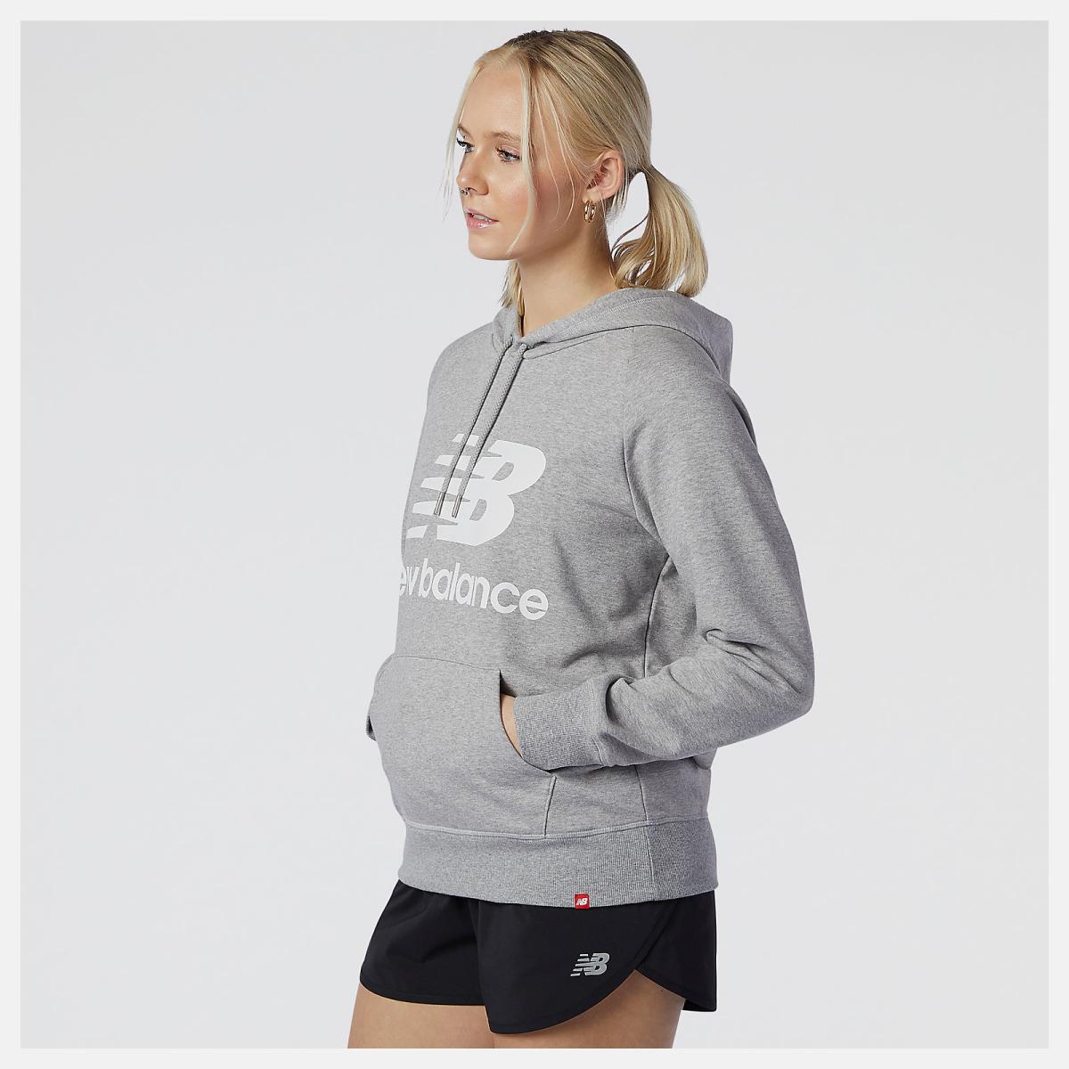 Hoodies &amp; Sweatshirts | Women New Balance NB Essentials Pullover Hoodie Athletic Grey