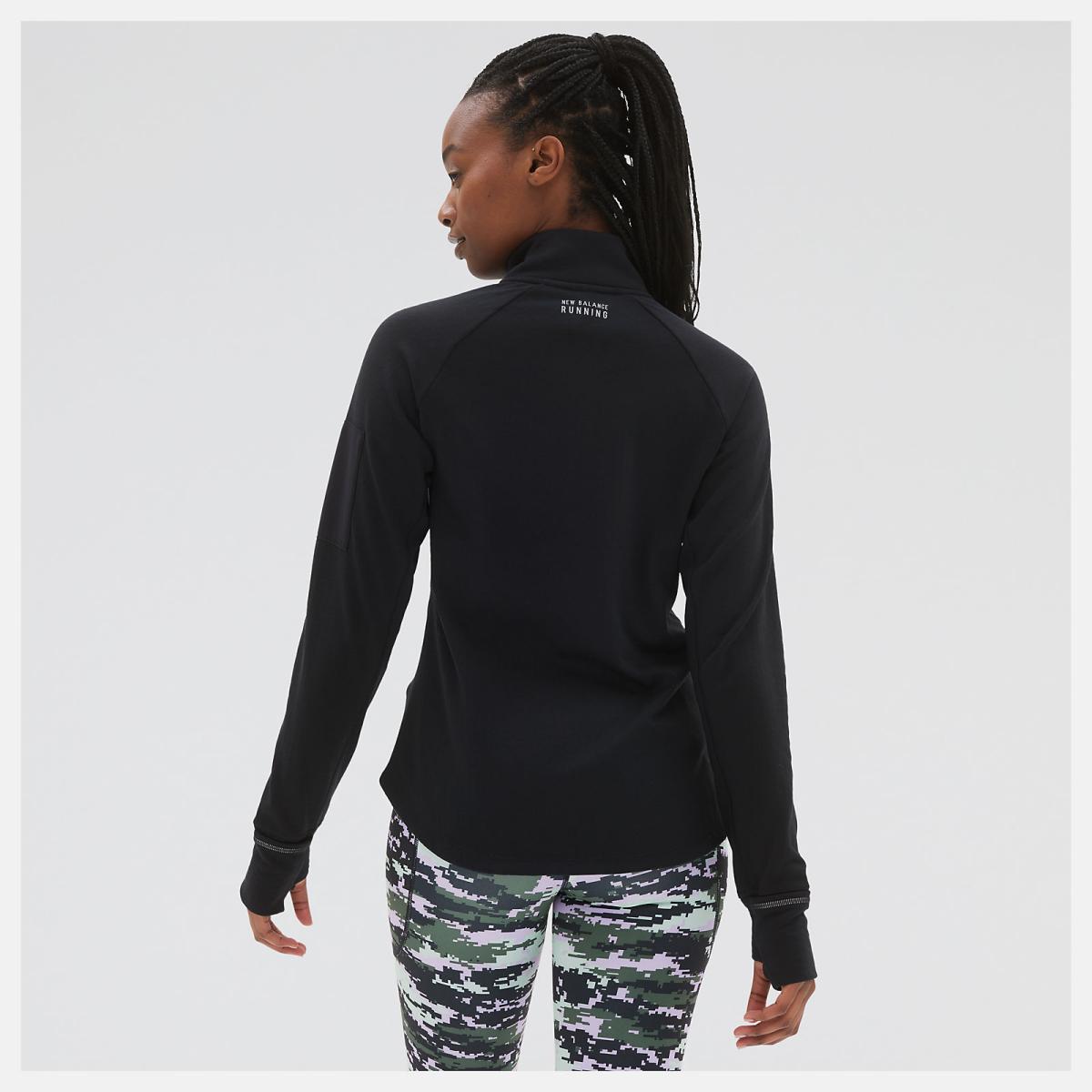 Hoodies &amp; Sweatshirts | Women New Balance NB Heat Grid Half Zip Black
