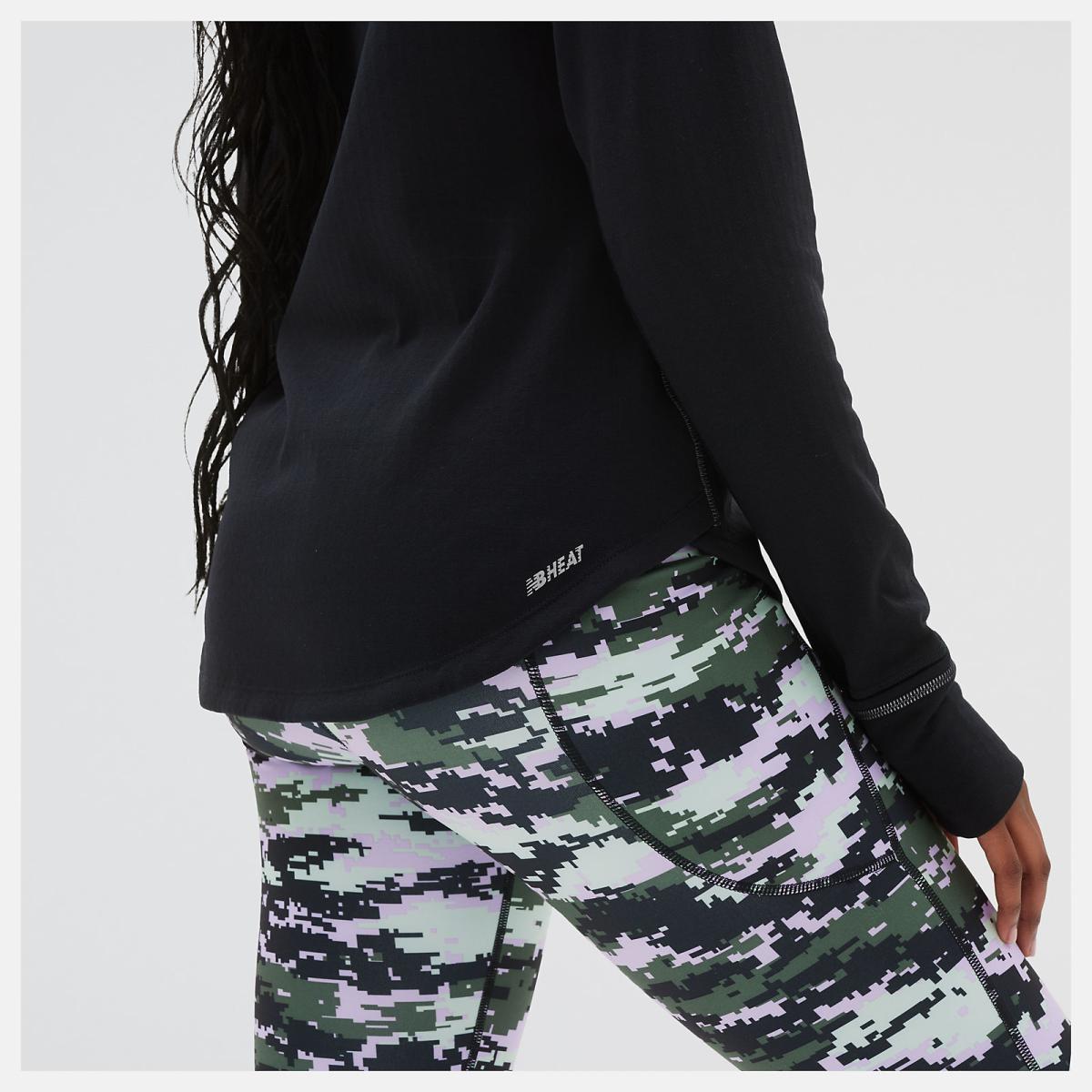 Hoodies &amp; Sweatshirts | Women New Balance NB Heat Grid Half Zip Black