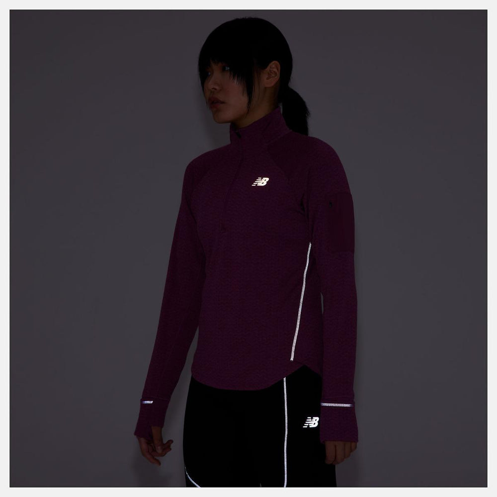 Hoodies &amp; Sweatshirts | Women New Balance NB Heat Grid Half Zip Black