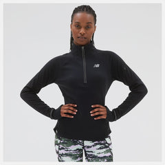 Hoodies &amp; Sweatshirts | Women New Balance NB Heat Grid Half Zip Black