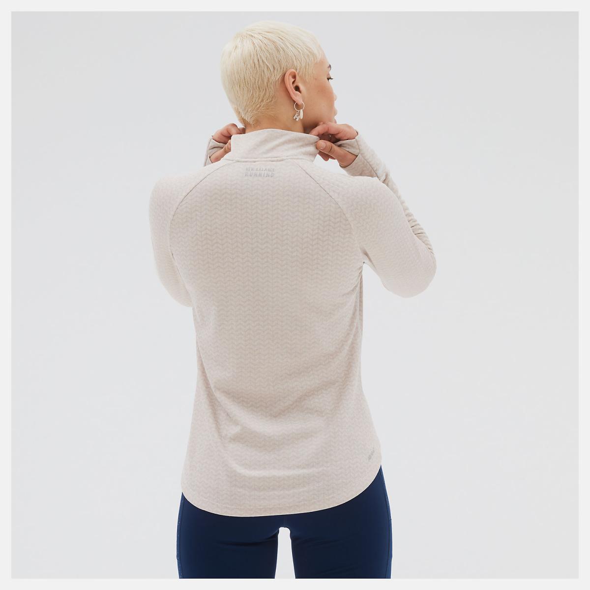 Hoodies &amp; Sweatshirts | Women New Balance NB Heat Grid Half Zip Sea Salt Heather