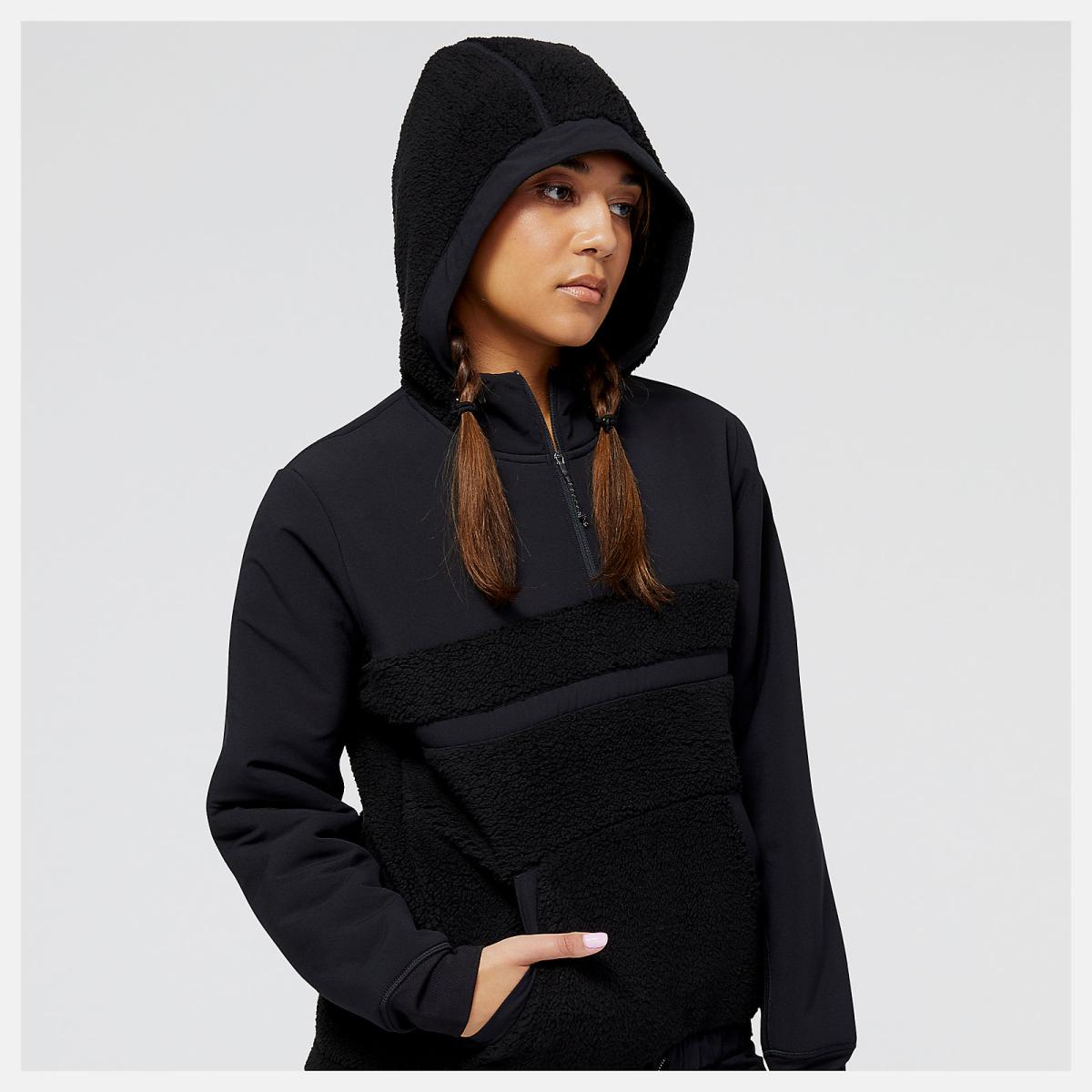 Hoodies &amp; Sweatshirts | Women New Balance Q Speed Sherpa Pullover Black