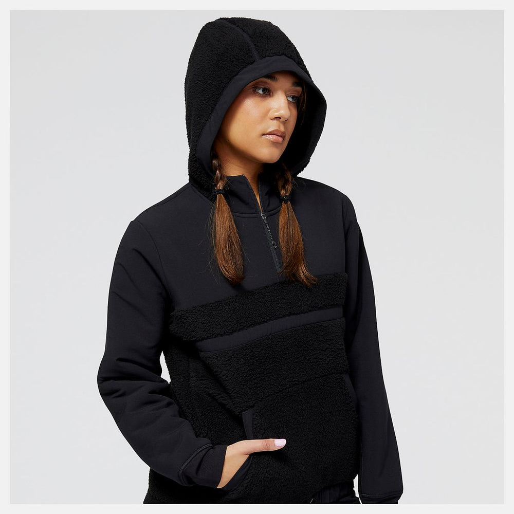 Hoodies &amp; Sweatshirts | Women New Balance Q Speed Sherpa Pullover Black