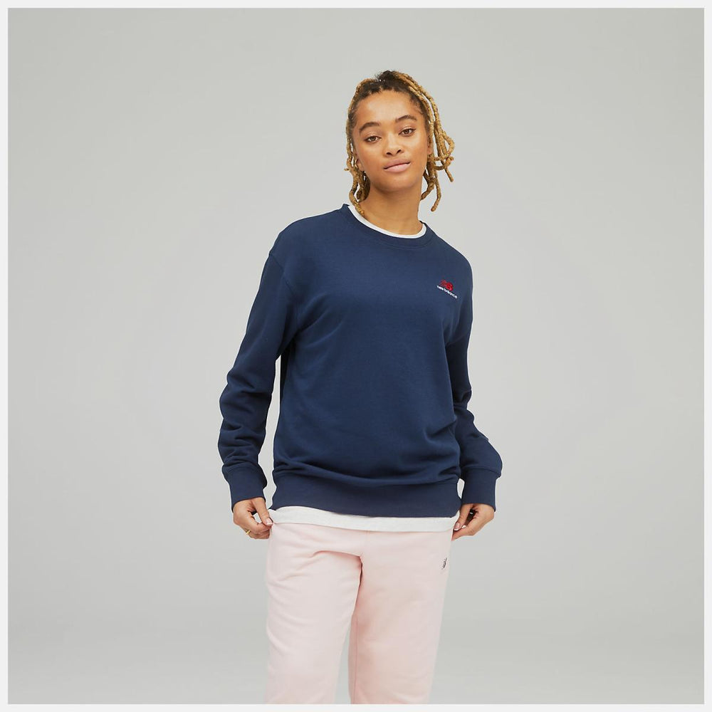 Hoodies &amp; Sweatshirts | Women New Balance Uni-ssentials French Terry Crewneck Sweatshirt Natural Indigo