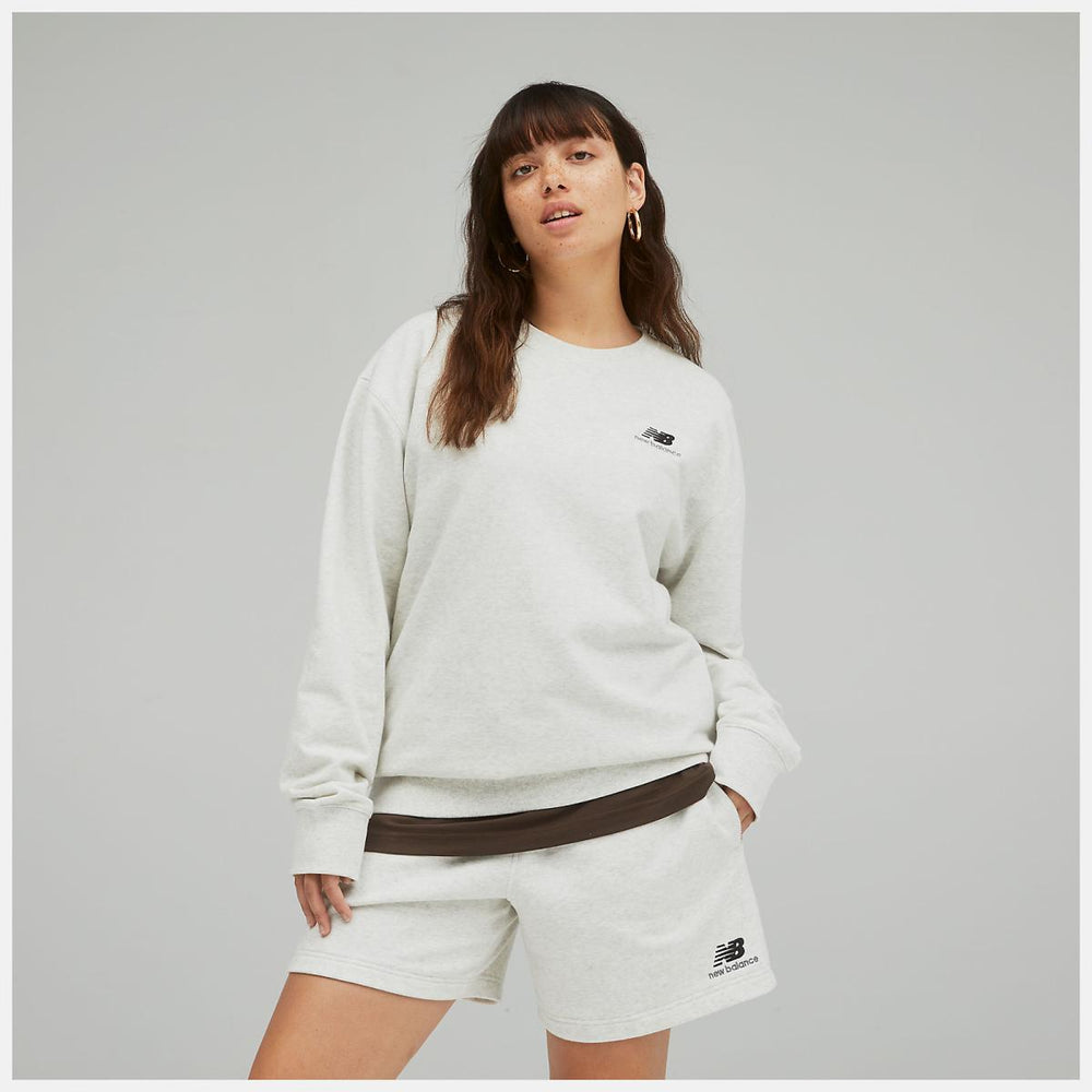 Hoodies &amp; Sweatshirts | Women New Balance Uni-ssentials French Terry Crewneck Sweatshirt Sea Salt Heather