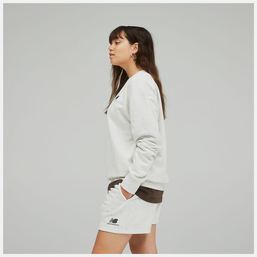 Hoodies &amp; Sweatshirts | Women New Balance Uni-ssentials French Terry Crewneck Sweatshirt Sea Salt Heather
