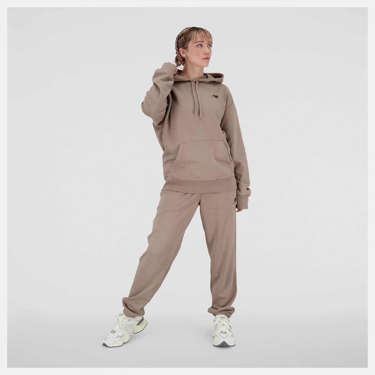 Hoodies &amp; Sweatshirts | Women New Balance Uni-ssentials French Terry Hoodie Mushroom