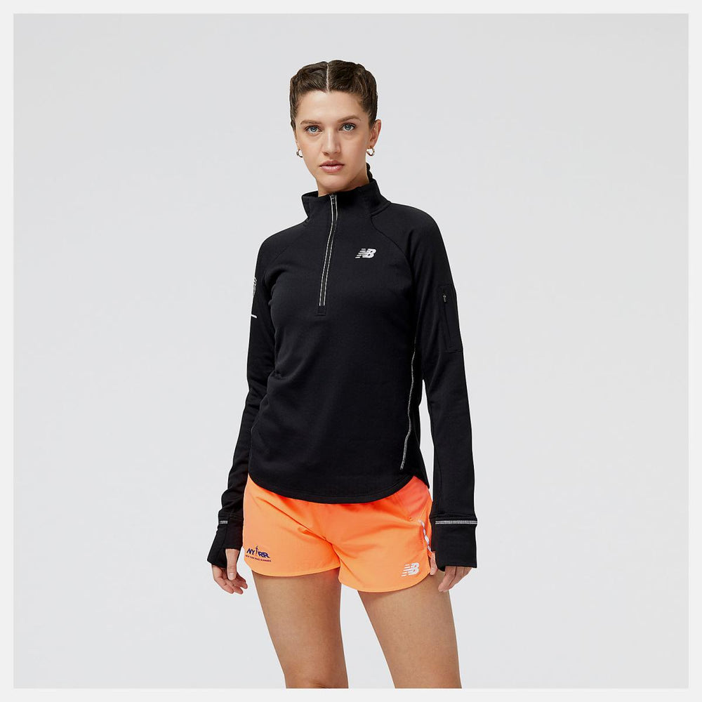 Hoodies &amp; Sweatshirts | Women New Balance United Airlines NYC Half NB Heat Grid Half Zip Black
