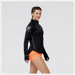 Hoodies &amp; Sweatshirts | Women New Balance United Airlines NYC Half NB Heat Grid Half Zip Black