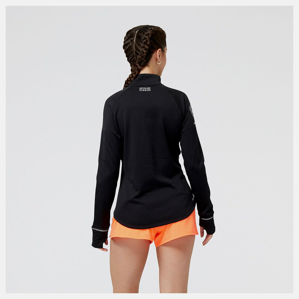 Hoodies &amp; Sweatshirts | Women New Balance United Airlines NYC Half NB Heat Grid Half Zip Black