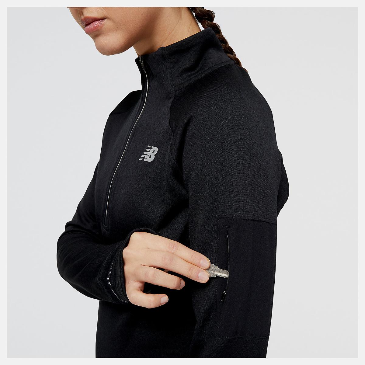 Hoodies &amp; Sweatshirts | Women New Balance United Airlines NYC Half NB Heat Grid Half Zip Black
