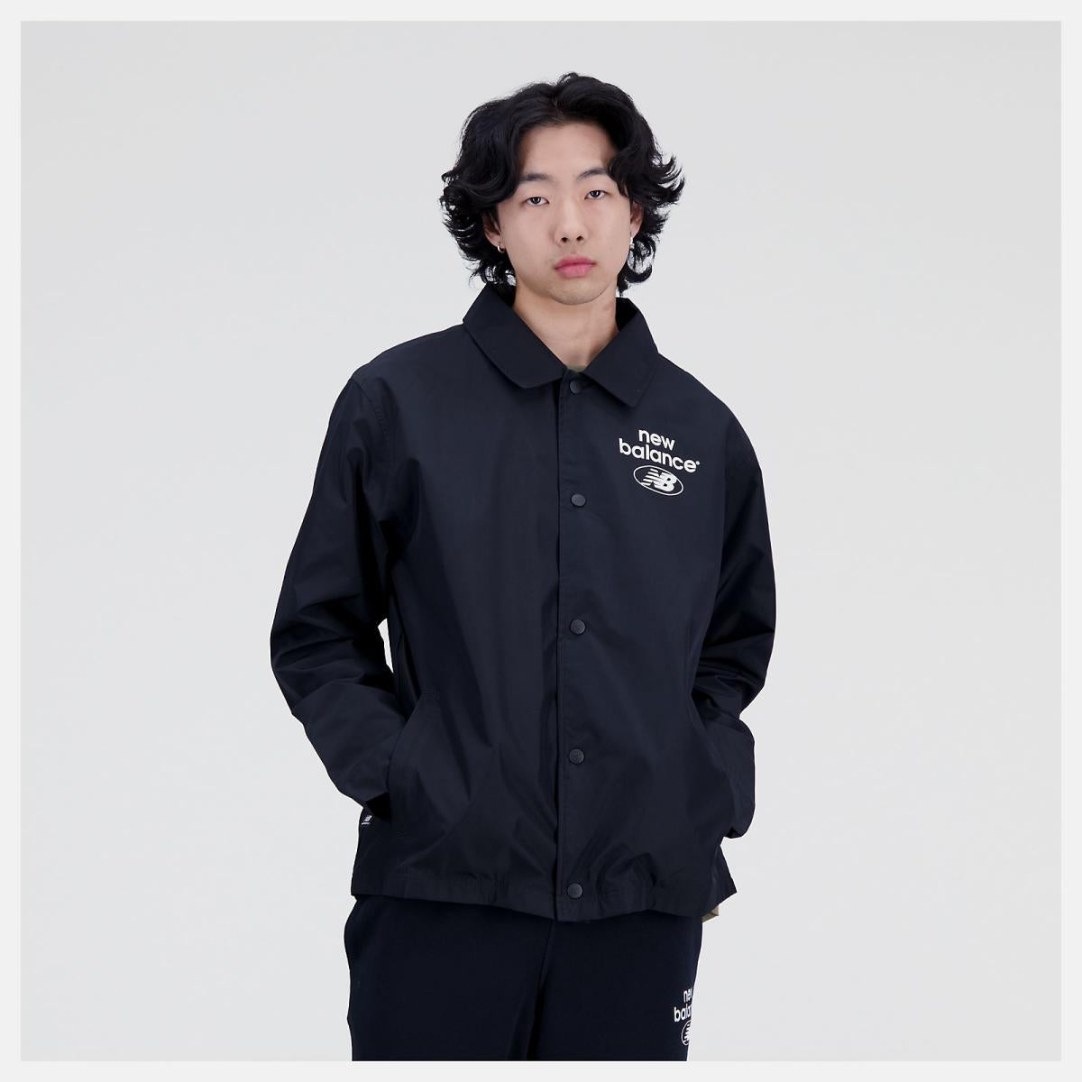 Jackets &amp; Vests | Men New Balance Essentials Reimagined Woven Jacket Black