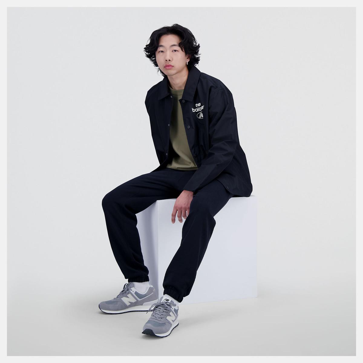 Jackets &amp; Vests | Men New Balance Essentials Reimagined Woven Jacket Black