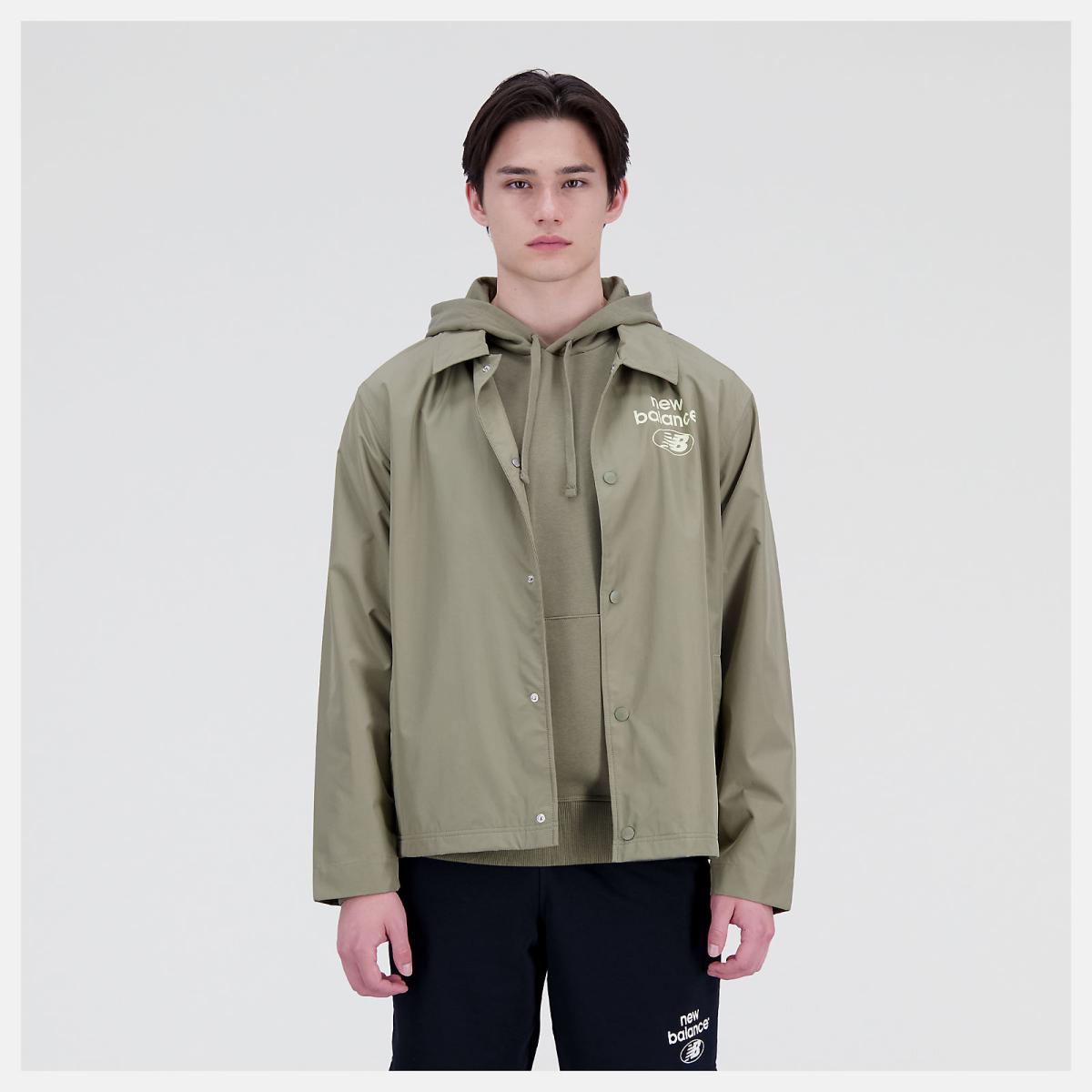 Jackets &amp; Vests | Men New Balance Essentials Reimagined Woven Jacket Covert Green