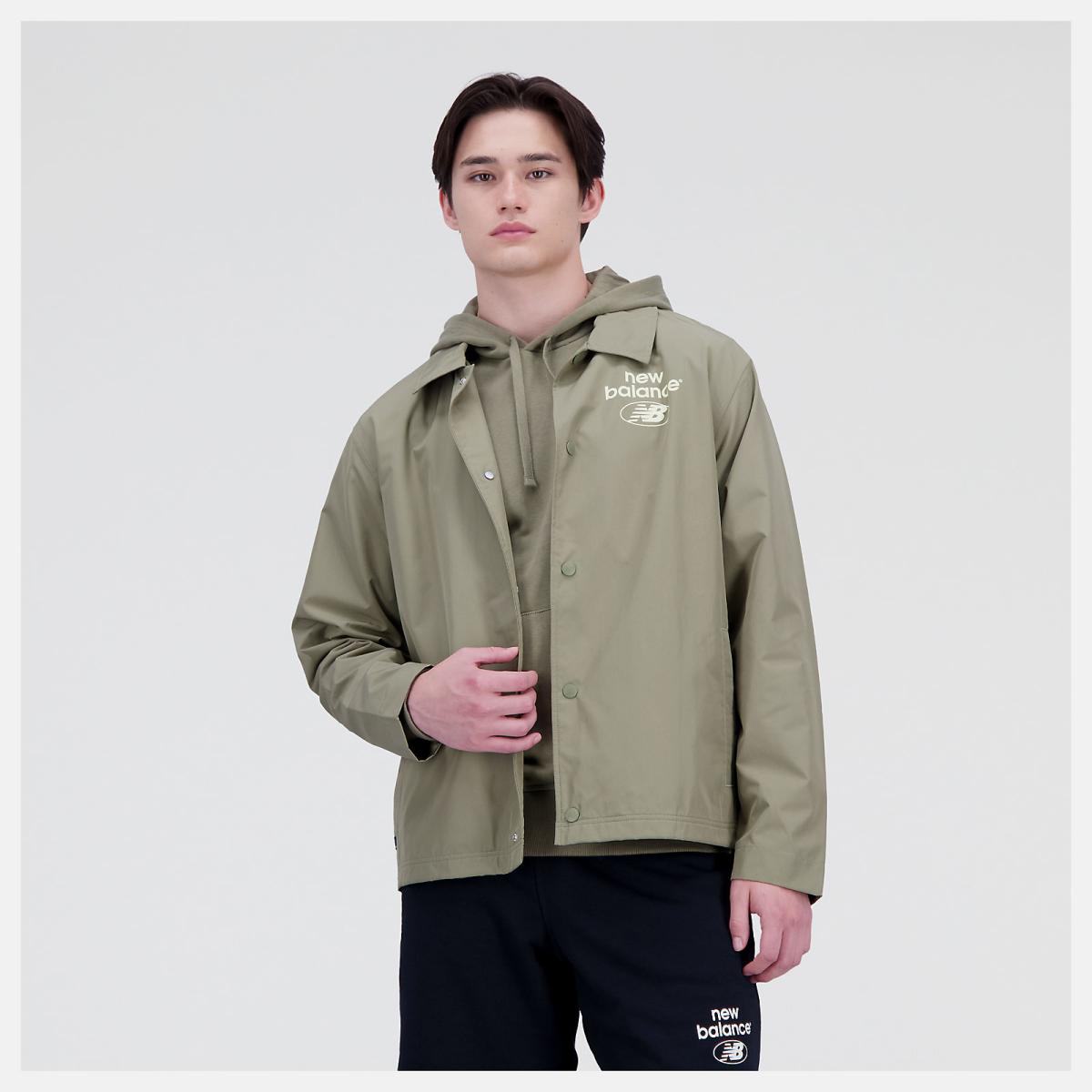 Jackets &amp; Vests | Men New Balance Essentials Reimagined Woven Jacket Covert Green