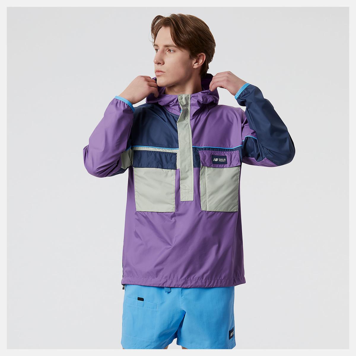 Jackets &amp; Vests | Men New Balance Parks Project X New Balance Packable Anorak Jacket Sour Grape