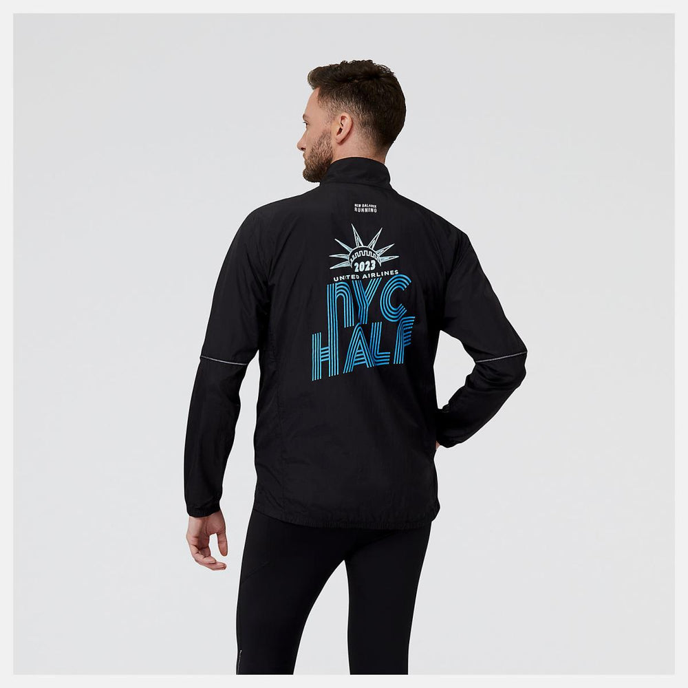 Jackets &amp; Vests | Men New Balance United Airlines NYC Half Impact Run Packable Jacket Black