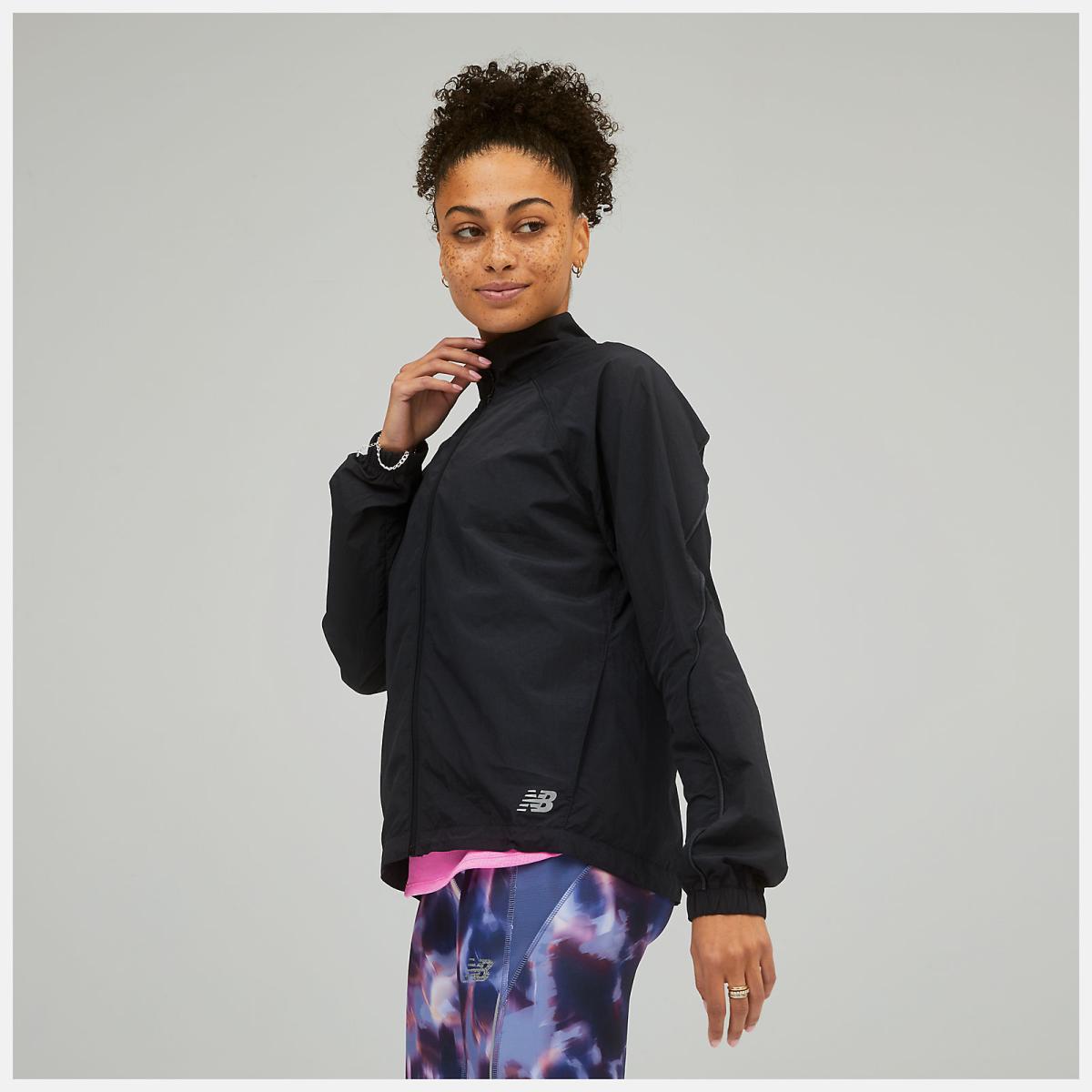 Jackets &amp; Vests | Women New Balance Impact Run Packable Jacket Black